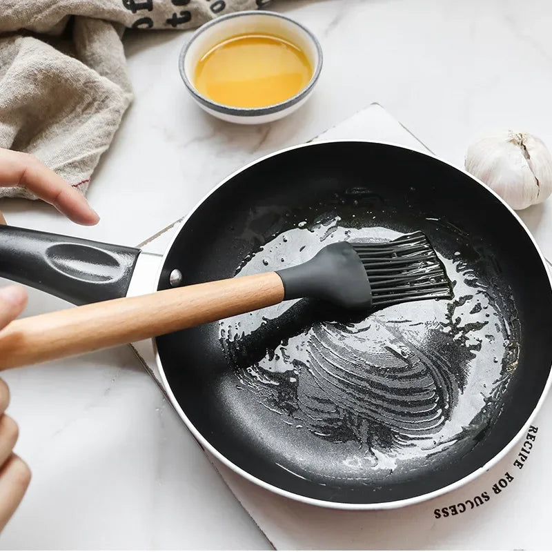 12-Piece Heat-Resistant Silicone Cooking Utensils Set for Non-Stick Cookware - Black Kitchen Accessories